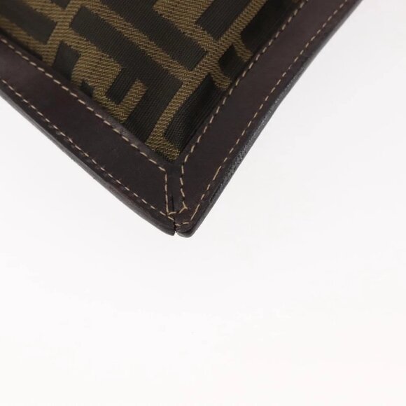 FENDI Zucca Canvas Pouch Black Brown Auth - Picture 12 of 15